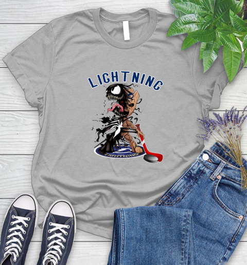 NHL Tampa Bay Lightning Hockey Venom Groot Guardians Of The Galaxy Women's T-Shirt 5