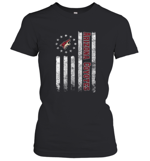 NHL American Flag Hockey Sports Arizona Coyotes Women's T-Shirt