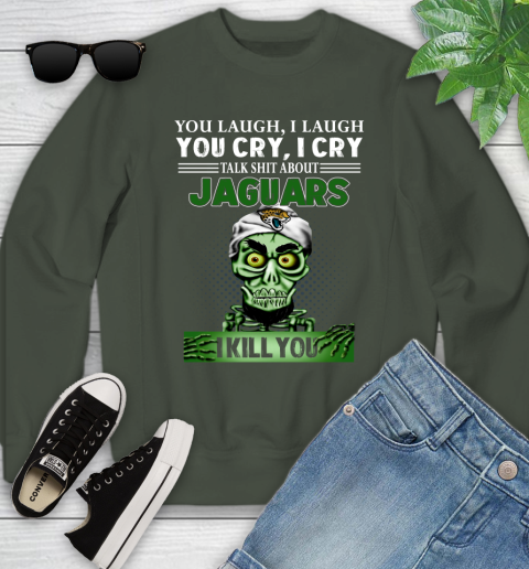 NFL Talk Shit About Jacksonville Jaguars I Kill You Achmed The Dead Terrorist Jeffrey Dunham Football Youth Sweatshirt 9