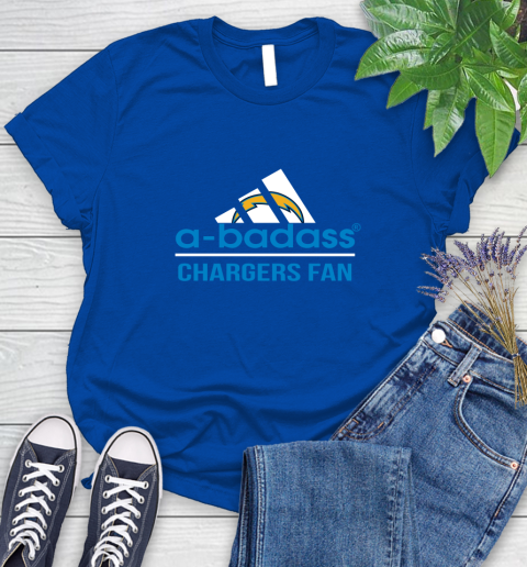NFL A Badass Los Angeles Chargers Fan Adidas Football Sports Women's T-Shirt 12