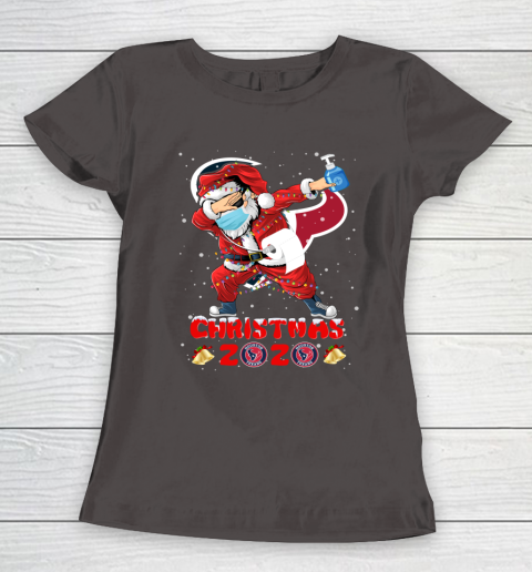 Houston Texans Funny Santa Claus Dabbing Christmas 2020 NFL Women's T-Shirt 7