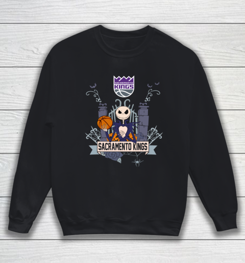 NBA Sacramento Kings Basketball Jack Skellington Halloween Sweatshirt