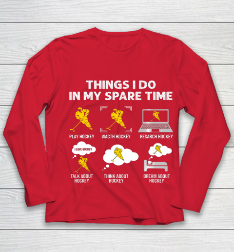Things I Do In My Spare Time Hockey Ice Hockey Player Gift Youth Long Sleeve 8