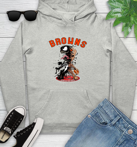 NFL Cleveland Browns Football Venom Groot Guardians Of The Galaxy Youth Hoodie
