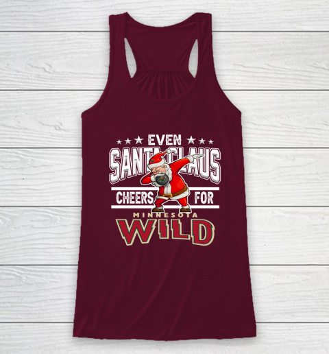Minnesota Wild Even Santa Claus Cheers For Christmas NHL Racerback Tank 2