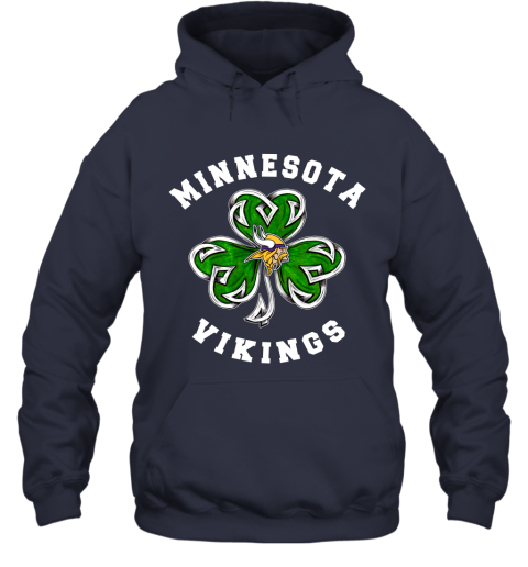 NFL Minnesota Vikings Three Leaf Clover St Patrick's Day Football Sports q9ytNrMS0Wj hoodie 23 95 151514 front navy