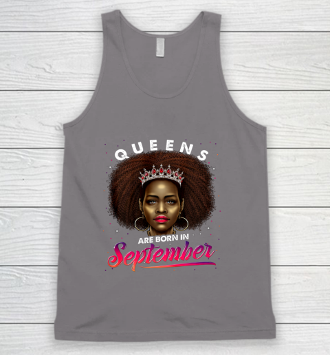 Queens Born September Shirt Black Girl Virgo Libra Birthday Tank Top 6