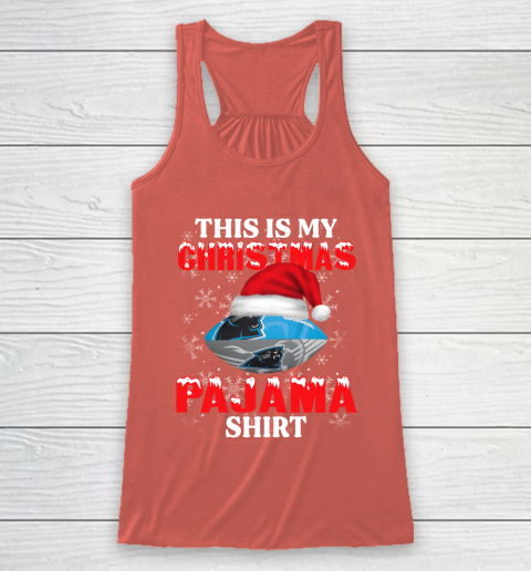 Carolina Panthers This Is My Christmas Pajama Shirt NFL Racerback Tank 3