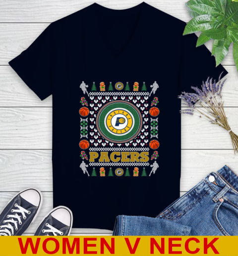 Indiana Pacers Merry Christmas NBA Basketball Loyal Fan Women's V-Neck T-Shirt 2