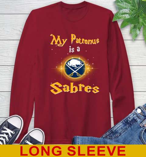 NHL Hockey Harry Potter My Patronus Is A Buffalo Sabres Long Sleeve T-Shirt 9