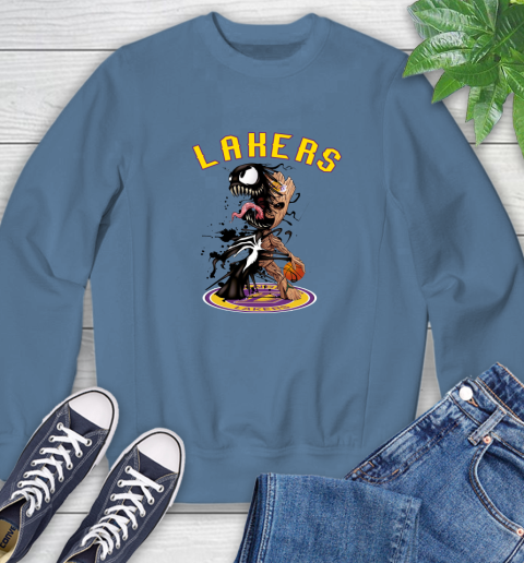 NBA Los Angeles Lakers Basketball Venom Groot Guardians Of The Galaxy Sweatshirt 7