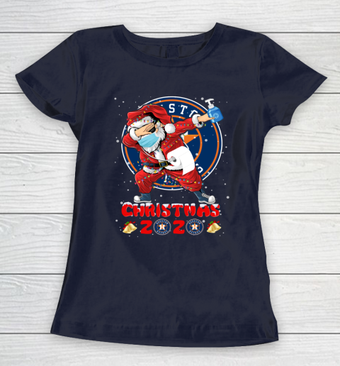 Houston Astros Funny Santa Claus Dabbing Christmas 2020 MLB Women's T-Shirt 2