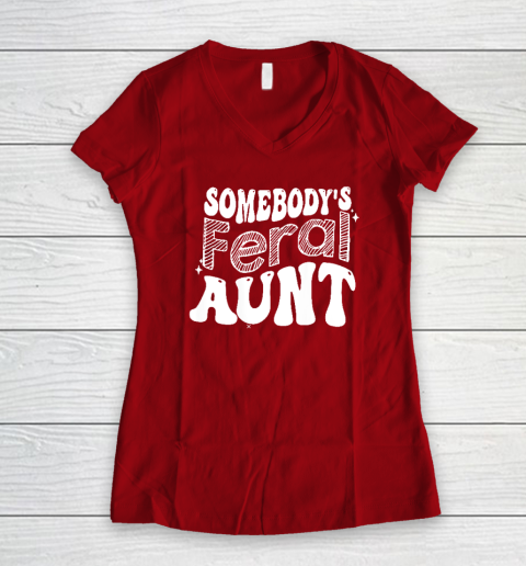 Somebody's Feral Aunt Women's V-Neck T-Shirt - Image 7