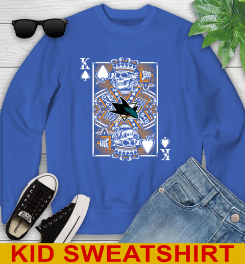 San Jose Sharks NHL Hockey The King Of Spades Death Cards Shirt Youth Sweatshirt 6