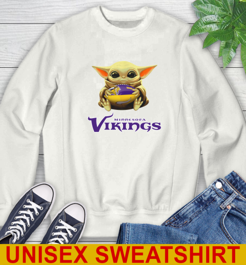 NFL Football Minnesota Vikings Baby Yoda Star Wars Shirt Sweatshirt