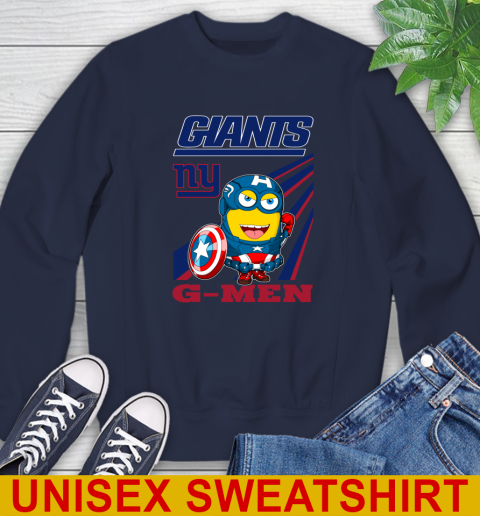 NFL Football New York Giants Captain America Marvel Avengers Minion Shirt Sweatshirt 2