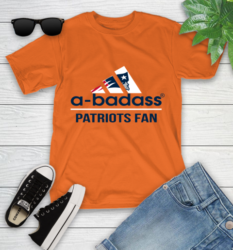 NFL A Badass New England Patriots Fan Adidas Football Sports Youth T-Shirt 9