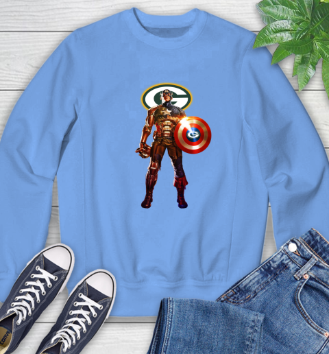 NFL Captain America Marvel Avengers Endgame Football Sports Green Bay Packers Sweatshirt 11