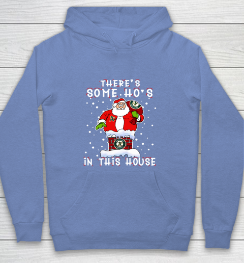 Oakland Athletics Christmas There Is Some Hos In This House Santa Stuck In The Chimney MLB Youth Hoodie - Image 9