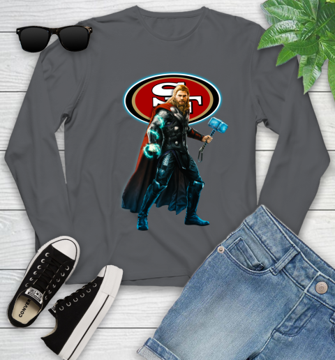 NFL Thor Avengers Endgame Football San Francisco 49ers Youth Long Sleeve 8