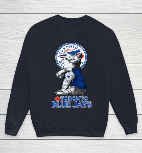 MLB Baseball My Cat Loves Toronto Blue Jays Youth Sweatshirt 2