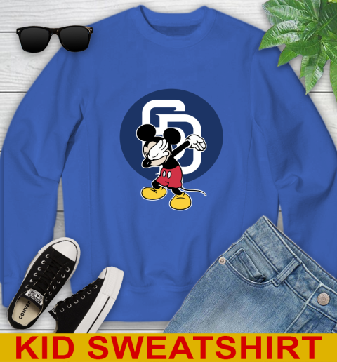 San Diego Padres MLB Baseball Dabbing Mickey Disney Sports Youth Sweatshirt 7