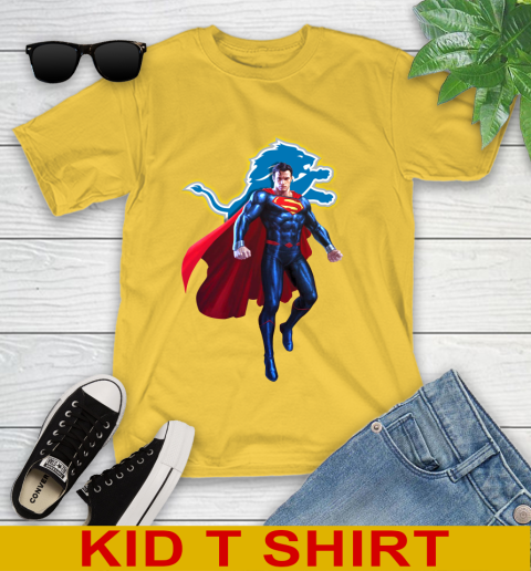 NFL Superman DC Sports Football Detroit Lions Youth T-Shirt 8