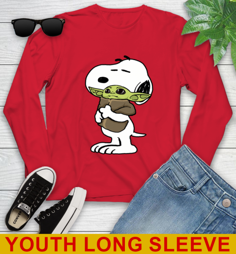 Snoopy Hugging Baby Yoda Shirt 132