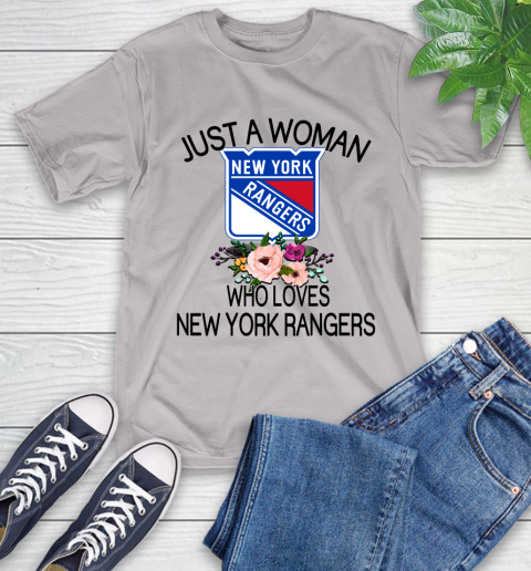NHL Just A Woman Who Loves New York Rangers Hockey Sports T-Shirt 12