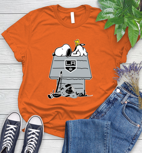 Los Angeles Kings NHL Hockey Snoopy Woodstock The Peanuts Movie Women's T-Shirt 4