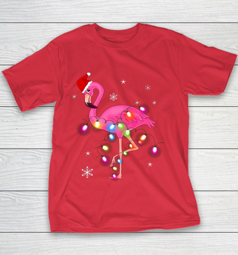 Pink Flamingo Christmas Youth T-Shirt 7