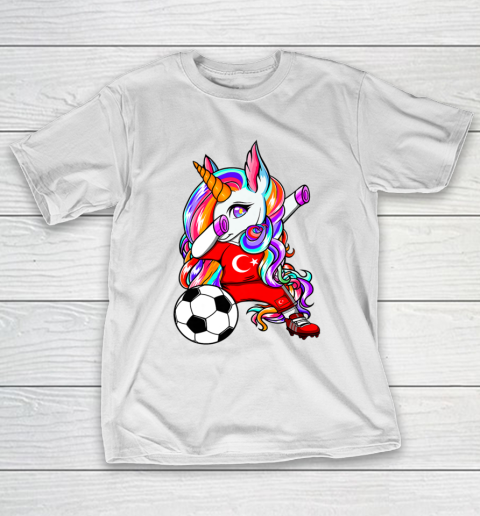 Dabbing Unicorn Turkey Soccer Fans Jersey Turkish Football T-Shirt