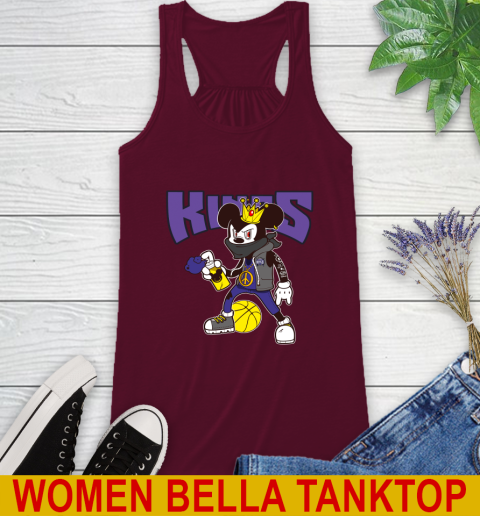 Sacramento Kings NBA Basketball Mickey Peace Sign Sports Racerback Tank 3
