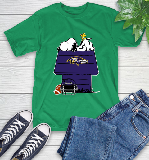 Baltimore Ravens NFL Football Snoopy Woodstock The Peanuts Movie T-Shirt 7