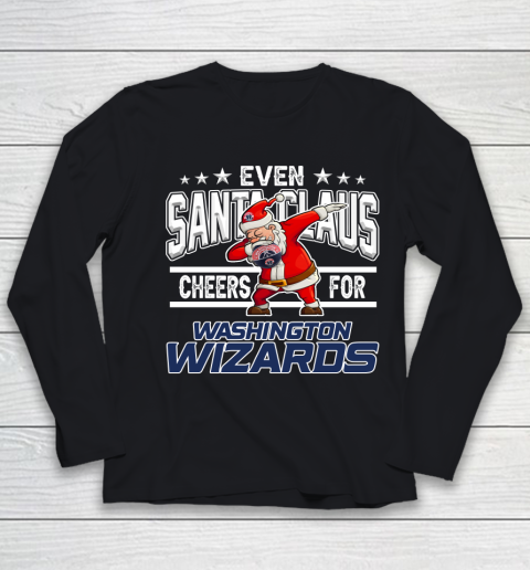Washington Wizards Even Santa Claus Cheers For Christmas NBA Youth Long Sleeve