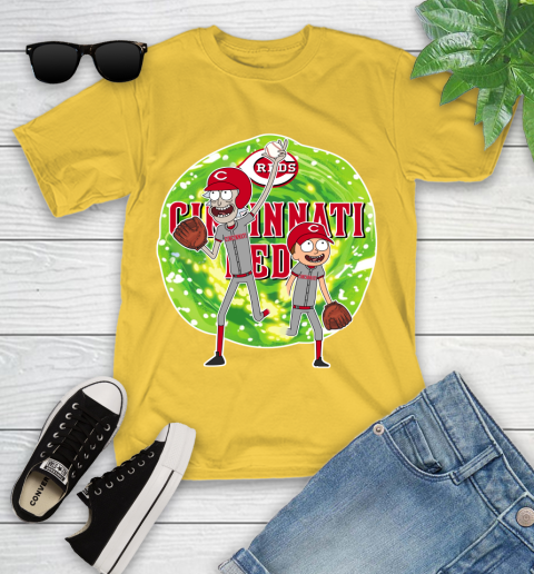 MLB Cincinnati Reds Rick And Morty Baseball Sports Youth T-Shirt 8