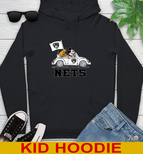NBA Basketball Brooklyn Nets Pluto Mickey Driving Disney Shirt Youth Hoodie 2