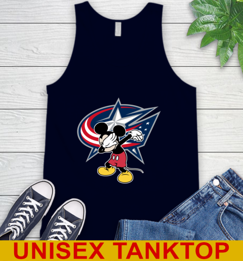 Columbus Blue Jackets NHL Hockey Dabbing Mickey Disney Sports Tank Top 3