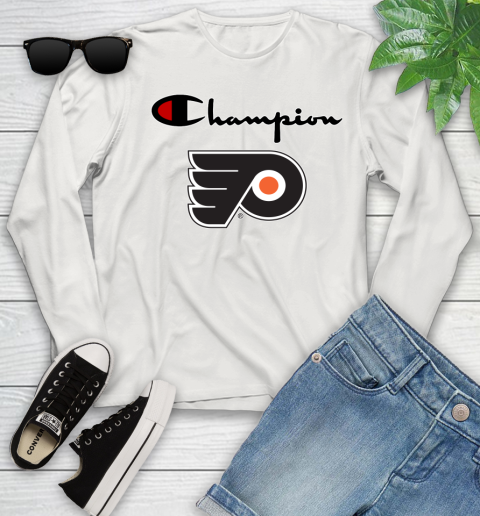 NHL Hockey Philadelphia Flyers Champion Shirt Youth Long Sleeve 10