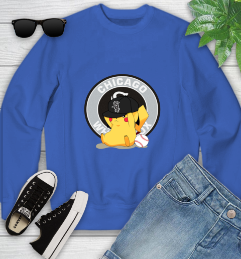 MLB Pikachu Baseball Sports Chicago White Sox Youth Sweatshirt 8