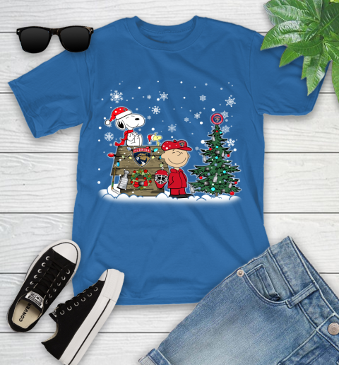 NHL Florida Panthers Snoopy Charlie Brown Woodstock Christmas Stanley Cup Hockey Youth T-Shirt 12