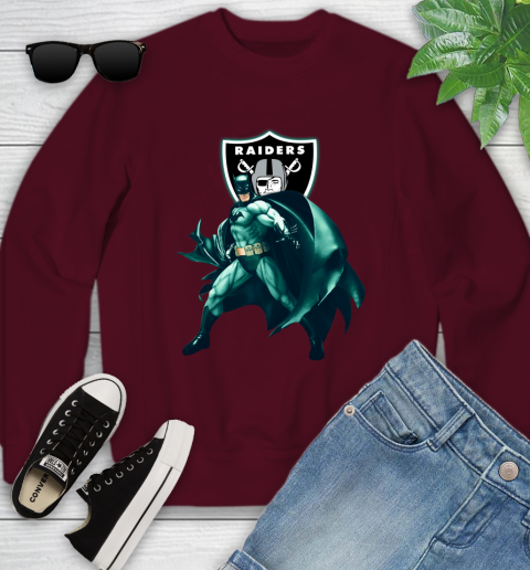 NFL Batman Football Sports Oakland Raiders Youth Sweatshirt 5