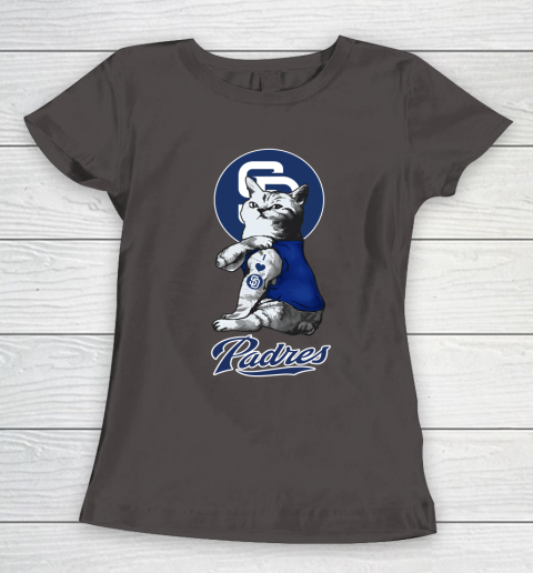MLB Baseball My Cat Loves San Diego Padres Women's T-Shirt 7