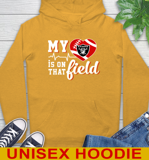 NFL My Heart Is On That Field Football Sports Oakland Raiders Hoodie 3 NFL My Heart Is On That Field Football Sports Oakland Raiders Hoodie - Image 3