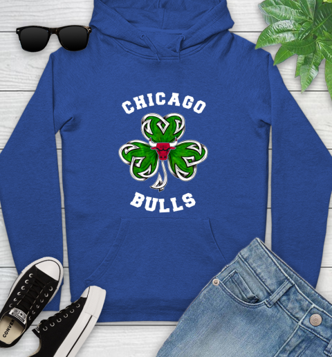 NBA Chicago Bulls Three Leaf Clover St Patrick's Day Basketball Sports Youth Hoodie 11