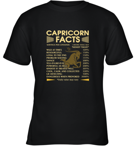 Capricorn Facts Awesome Zodiac Sign Daily Value Youth T-Shirt
