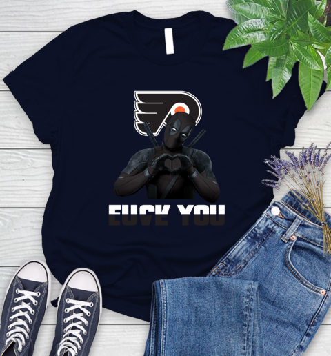 NHL Philadelphia Flyers Deadpool Love You Fuck You Hockey Sports Women's T-Shirt 2