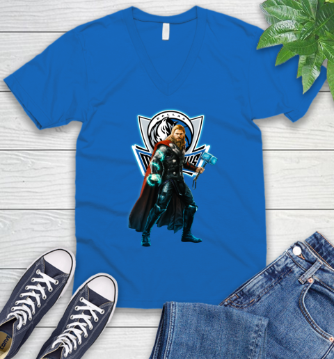NBA Thor Avengers Endgame Basketball Dallas Mavericks V Neck T