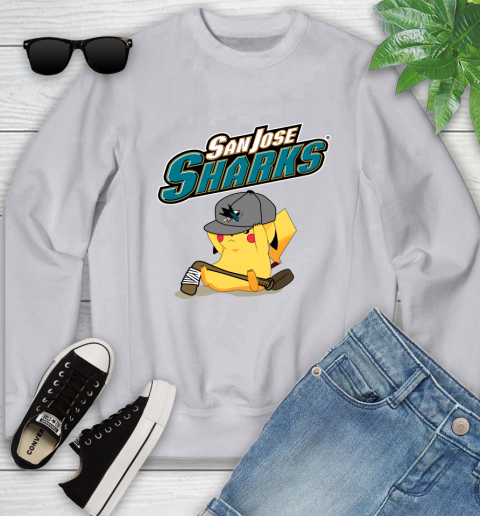 NHL Pikachu Hockey Sports San Jose Sharks Youth Sweatshirt 4