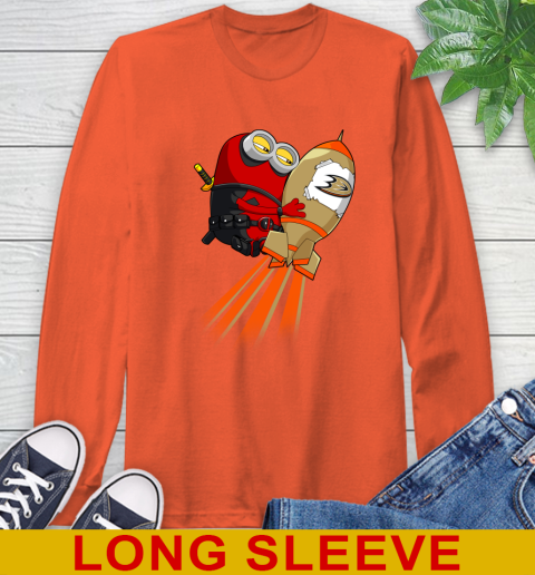 NHL Hockey Anaheim Ducks Deadpool Minion Marvel Shirt Long Sleeve T-Shirt 4